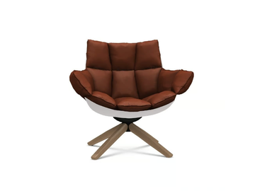 HUSK - Swivel trestle-based armchair with armrests by B&B Italia - view 2